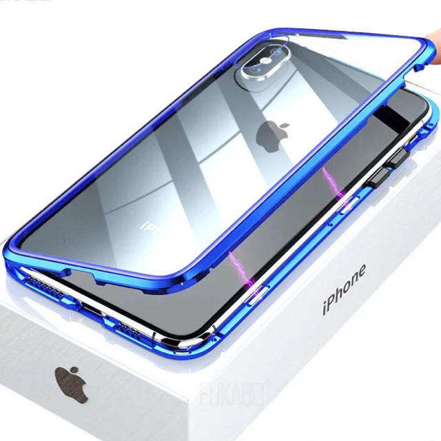 iPhone(アイフォーン)のガラスケース　iPhone Xsアルミフレームケース スマホ/家電/カメラのスマホアクセサリー(iPhoneケース)の商品写真