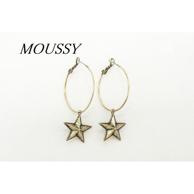 moussy(マウジー)の【T96】MOUSSY マウジー スター 星 モチーフ フープ ピアス  レディースのアクセサリー(ピアス)の商品写真