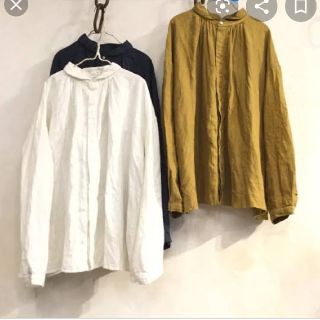 ネストローブ(nest Robe)のnest Robe　リネンブラウス（ネイビー）(シャツ/ブラウス(長袖/七分))