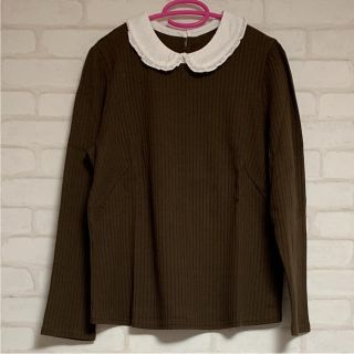 フランシュリッペ(franche lippee)のフランシュリッペ マル衿しましまプルオーバー Lサイズ ブラウン 15号 FL5(シャツ/ブラウス(長袖/七分))