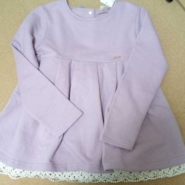 petit main(プティマイン)のコットンレースチュニック　130 キッズ/ベビー/マタニティのキッズ服女の子用(90cm~)(Tシャツ/カットソー)の商品写真