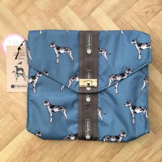 レスポートサック(LeSportsac)のひよ様専用 新品 レスポートサック  風間ゆきえ 犬 青 ポーチ (クラッチバッグ)