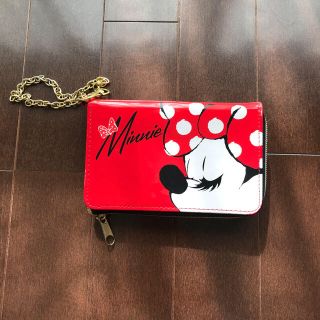 ディズニー(Disney)のミニー　スマホケース　折りたたみ式(モバイルケース/カバー)