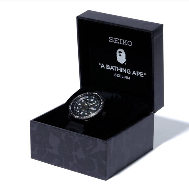 A BATHING APE(アベイシングエイプ)のSEIKO BAPE MECHANICAL DIVERS WATCH BLACK メンズの時計(腕時計(アナログ))の商品写真