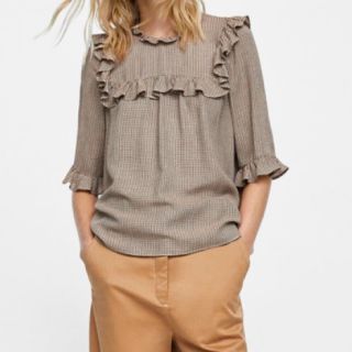 ザラ(ZARA)のZARA チェック柄ブラウス(シャツ/ブラウス(半袖/袖なし))