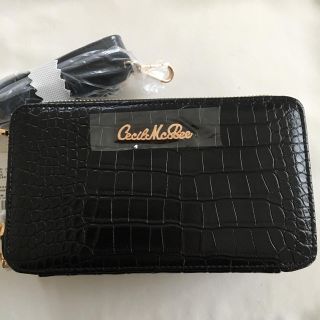 セシルマクビー(CECIL McBEE)の新品 セシルマクビー クロコ型 ショルダーウォレット お財布ポシェット ブラック(財布)