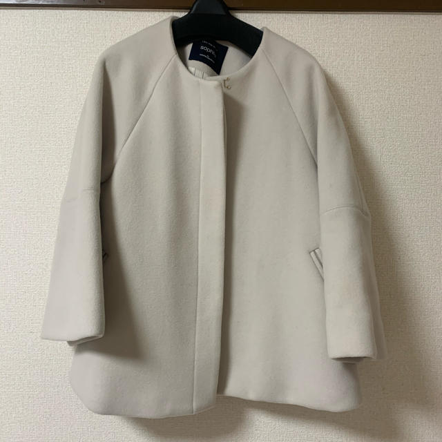 【最終値下げ】美品　白　ホワイト　コート　ショート　ドルマン　マント