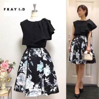 FRAY I.D - フレイアイディー ケープコンビワンピース ブラック