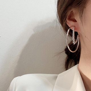 アリシアスタン(ALEXIA STAM)のHoop chain silver pierce No.280(ピアス)