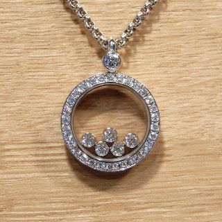 ショパール(Chopard)のk mickey様の 新品同様 ショパール ハッピーダイヤ ネックレス WG(ネックレス)