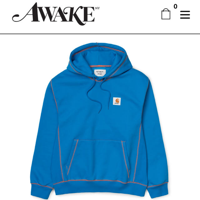 AWAKE NY CARHARTT WIP HOODIE パーカー 青XLサイズfog