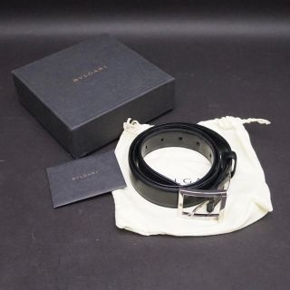 ブルガリ(BVLGARI)のブルガリ レザーベルト メンズ スクエア 黒 男性用 BVLGARI ブラック(ベルト)