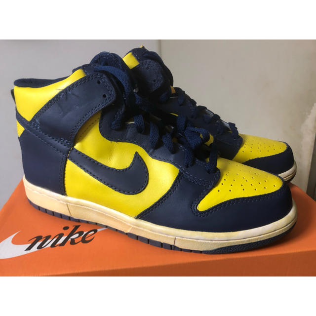 98 NIKE DUNK HI 紺×黄 US9 新品