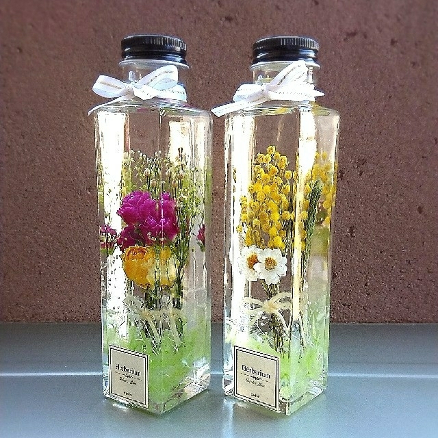 ハーバリウム クリスタル系【キラキラ2種の花束 2本セット】