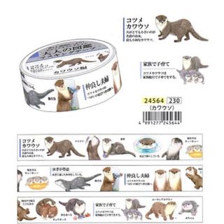 新品未使用 大人の図鑑 マスキングテープ カワウソ編 2個セット(テープ/マスキングテープ)