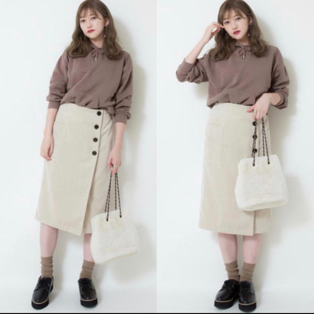 しまむら(シマムラ)のプチプラのあや　コーデュロイスカート　M レディースのスカート(ひざ丈スカート)の商品写真