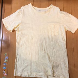 ユニクロ(UNIQLO)のメンズ　Tシャツ　半袖　L  ライトイエロー　ユニクロ(Tシャツ/カットソー(半袖/袖なし))