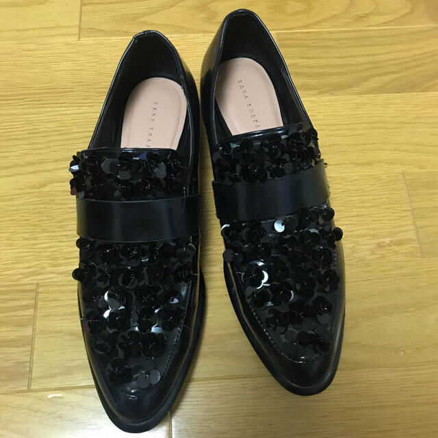 ザラ★ZARA ローファー靴エナメルオペラパンプス38美品