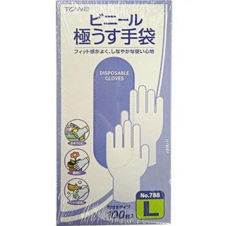 東和コーポレーション ビニール極うす手袋粉付(日用品/生活雑貨)