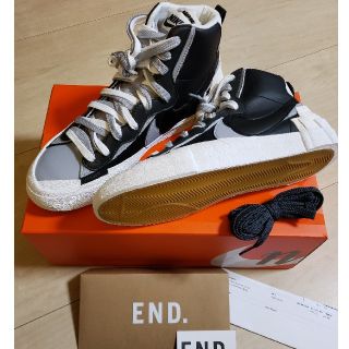 ナイキ(NIKE)のEND.購入 sacai×nike ブレーザーミッド ウルフグレー 28.5(スニーカー)