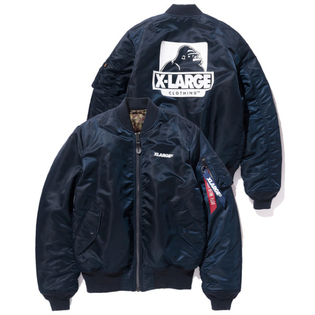 XLARGE(エクストララージ)の【最終値下げ】XLARGE × alpha コラボ MA-1 アウター 限定 メンズのジャケット/アウター(ナイロンジャケット)の商品写真