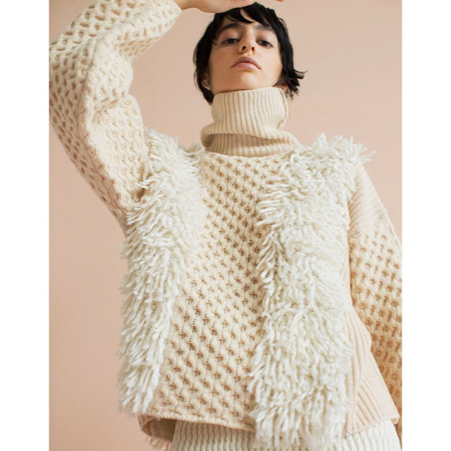 【LEINWANDE】 Loop Turtle Knit／White