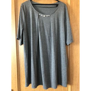 Ｔシャツ　ロング丈　3Lサイズ　グレー(Tシャツ(半袖/袖なし))