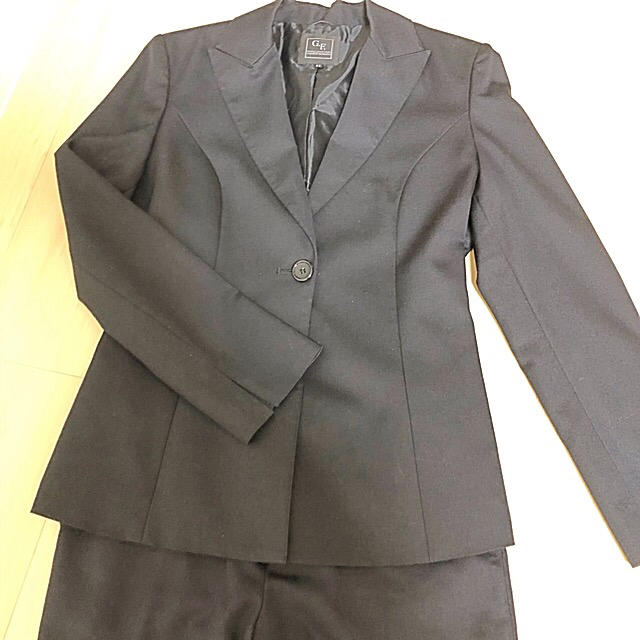 レディース　パンツスーツ　ブラック　 レディースのフォーマル/ドレス(スーツ)の商品写真