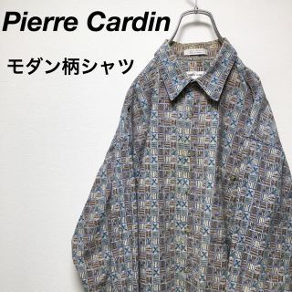 ピエールカルダン(pierre cardin)の古着 ピエールカルダン モダン アート 柄シャツ デザインシャツ L(シャツ)