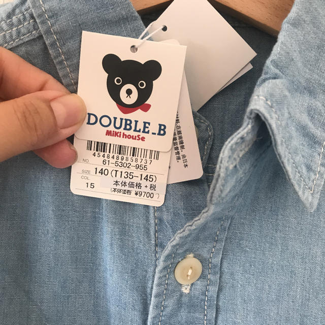 DOUBLE.B(ダブルビー)の新品 ダブルビー デニムシャツ キッズ/ベビー/マタニティのキッズ服男の子用(90cm~)(ブラウス)の商品写真