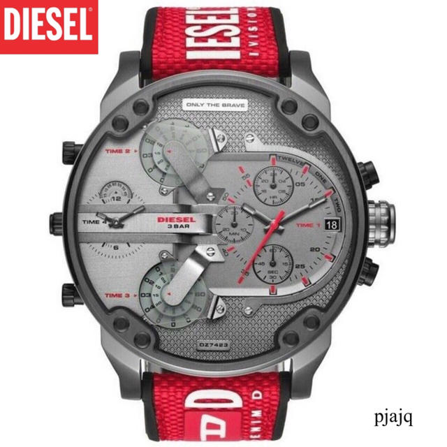 DIESEL(ディーゼル)の大人気品薄！約6万！レッドロゴバンド！ディーゼル腕時計DIESEL DZ7423 メンズの時計(腕時計(アナログ))の商品写真