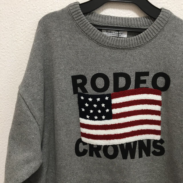 RODEO CROWNS WIDE BOWL(ロデオクラウンズワイドボウル)のロデオクラウンズ サガラフラッグ ニットワンピース レディースのワンピース(ミニワンピース)の商品写真