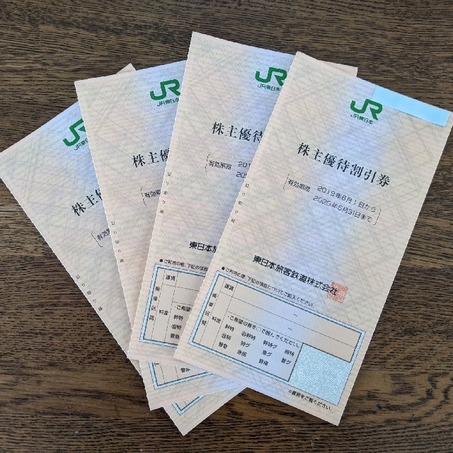 JR東日本 株主優待券 4枚