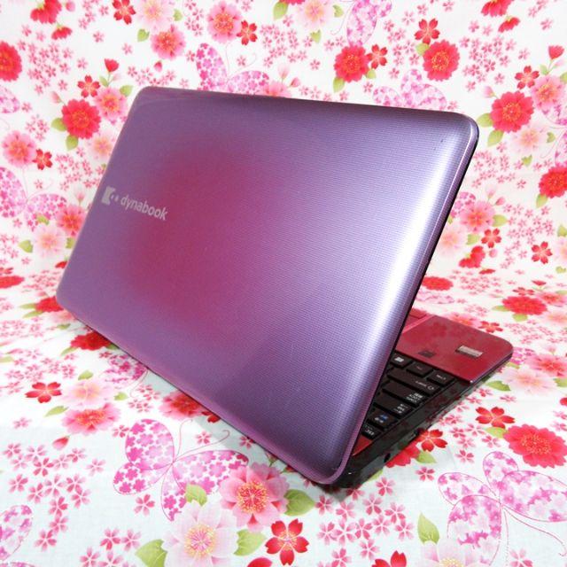 東芝(トウシバ)の【希少なパープル】ノートパソコン♪HDD500GB♪Blu-ray♪Win10 スマホ/家電/カメラのPC/タブレット(ノートPC)の商品写真