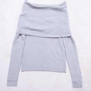 ニジュウサンク(23区)の【美品】23区 長袖ニット ライトグレー オフショル サイズ38(ニット/セーター)