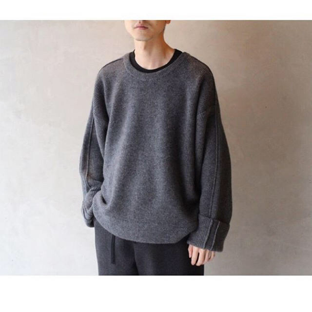 yoke19AW 7Gアルパカニット　グレーSサイズ　タグ付き美品 メンズのトップス(ニット/セーター)の商品写真