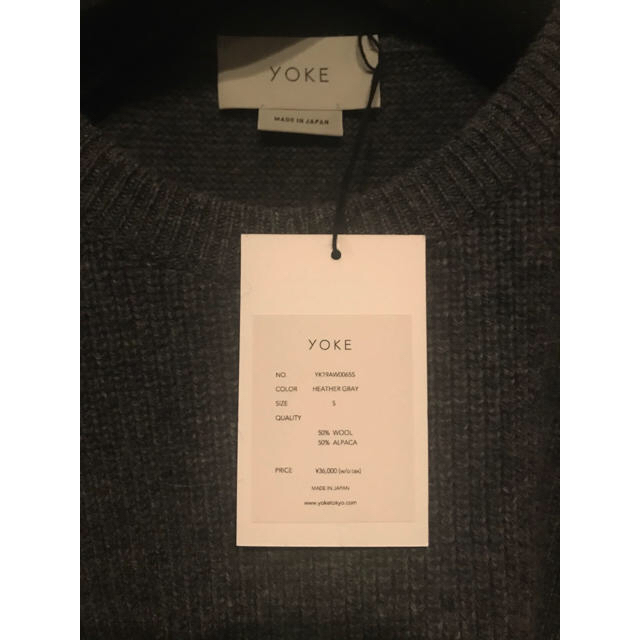 yoke19AW 7Gアルパカニット　グレーSサイズ　タグ付き美品 メンズのトップス(ニット/セーター)の商品写真