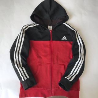 アディダス(adidas)のadidas アディダス　3本ライン　ジップアップパーカー　140(ジャケット/上着)