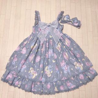 アンジェリックプリティー(Angelic Pretty)のすやすやTOYS JSK+ヘアバンド(グレー)(ひざ丈ワンピース)