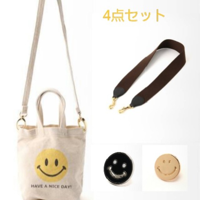 DEUXIEME CLASSE(ドゥーズィエムクラス)の即日完売☺️SMILEY FACE スマイルバッグ バッグストラップ ピンバッジ レディースのファッション小物(その他)の商品写真