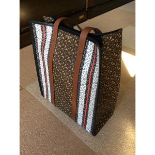 バーバリー(BURBERRY)のBURBERRY モノグラムストライプEキャンパスポートレート トート 中古品(トートバッグ)