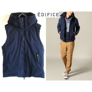 エディフィス(EDIFICE)の美品 名作 EDIFICE 16AW ストレッチダウンベスト M 定価2.8万(ダウンベスト)