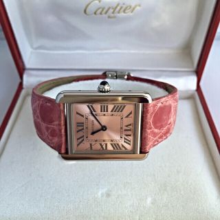 カルティエ(Cartier)の極美品 カルティエ タンクソロ ピンク(腕時計)