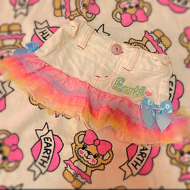 EARTHMAGIC(アースマジック)のチュール付スカパン キッズ/ベビー/マタニティのキッズ服女の子用(90cm~)(スカート)の商品写真