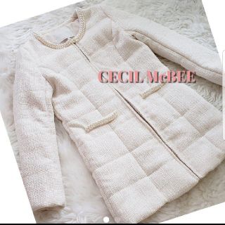 セシルマクビー(CECIL McBEE)の【美品】定価2万円ほどパールが素敵なCECIL McBEEコート(ロングコート)