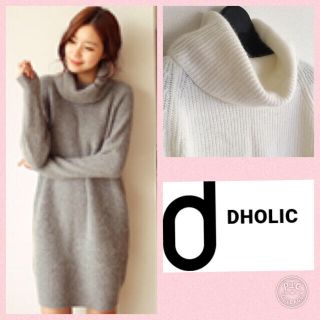 ディーホリック(dholic)のdholic♡オフタートルニットワンピ(ひざ丈ワンピース)