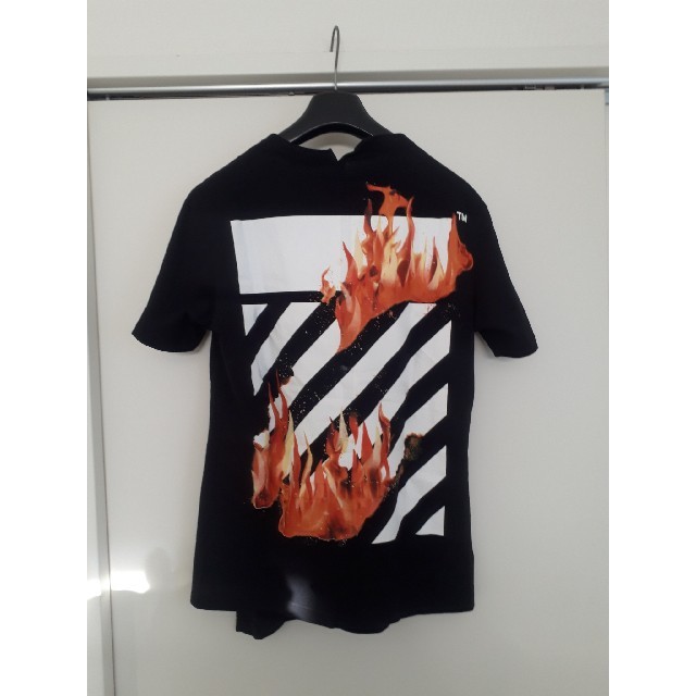 OFF-WHITE　18SS DIAG FIRE　オフホワイトTシャツ　サイズSBEAMS