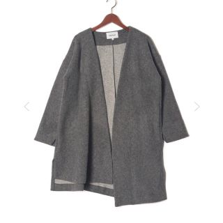 【美品】エンフォルド　ガウンコート　カシミア混　オーバーサイズ　羽織　黒