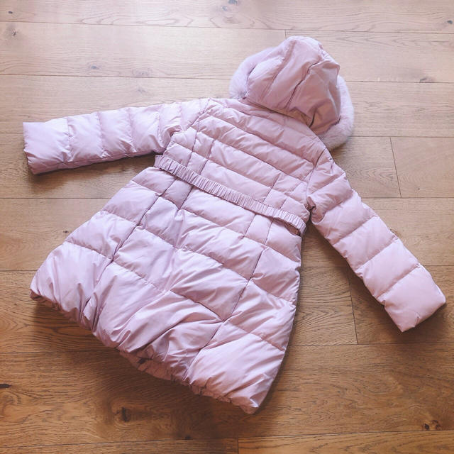 キッズ服女の子用(90cm~) 新品 組曲 ダウン 130-140 ピンク フード
