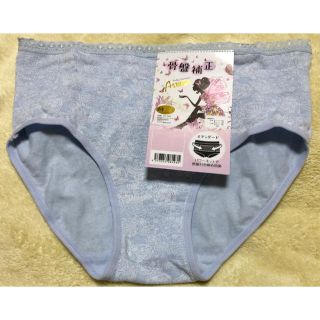 骨盤補正パンツ　M  ブルー　ヒップ87〜95cm  花柄(ショーツ)